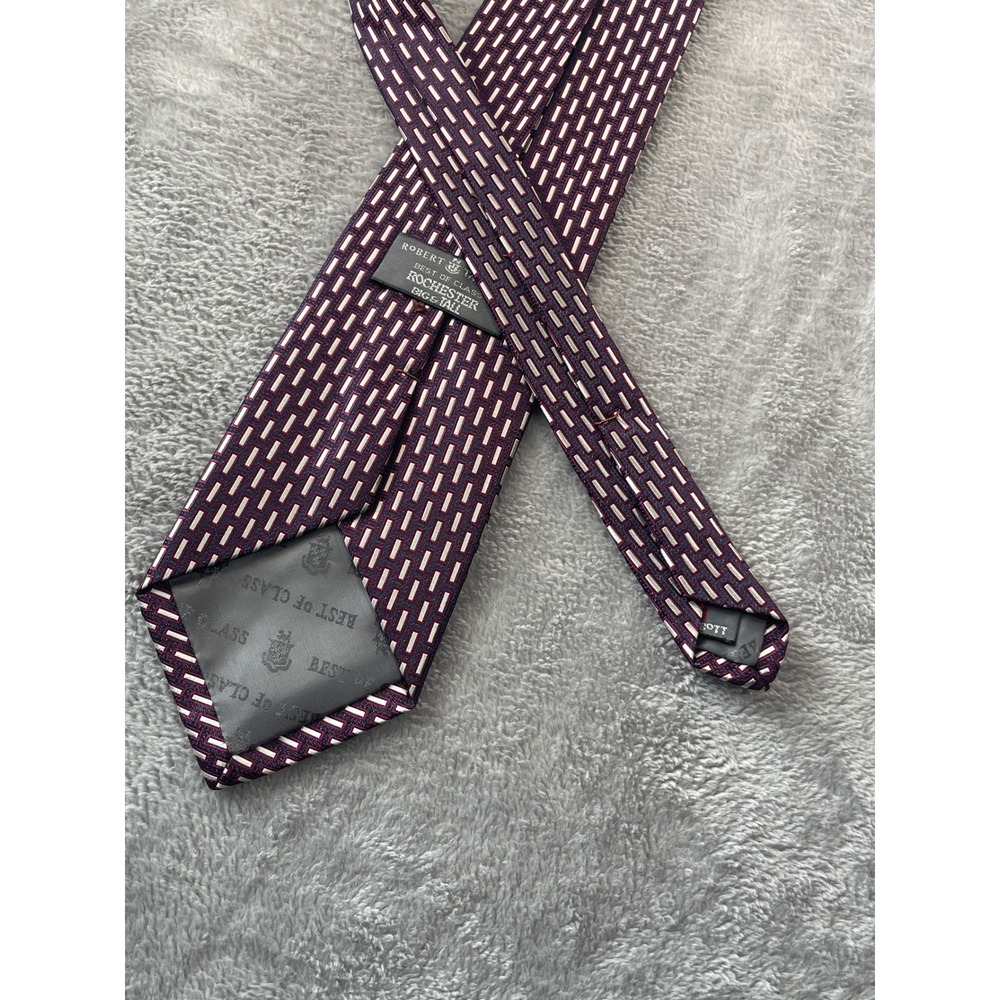 Robert Talbott Necktie Best of Class Rochester Purple Rectangle Pattern - Picture 6 of 10